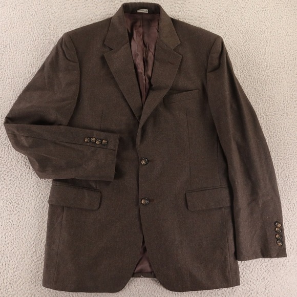 Jos. A. Bank Other - Jos A Bank Jacket M 40R Brown Houndstooth 100% Wool Cashmere Blazer Sport Coat